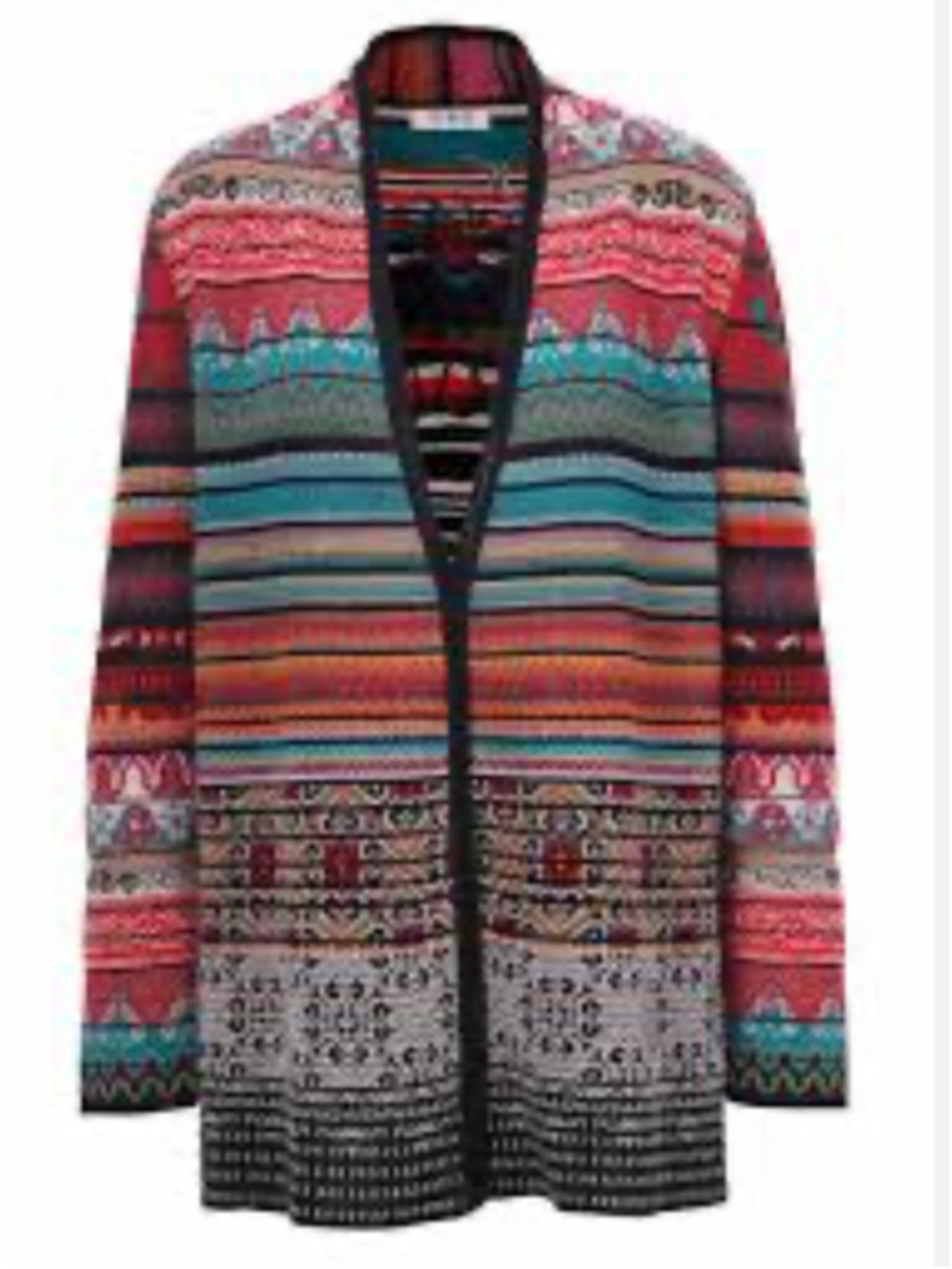 IVKO Women's Geometric Embroidered Back Wool 
Sweater Boho Size 38